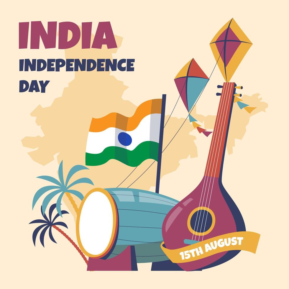 concepto del día de la independencia de la india vector