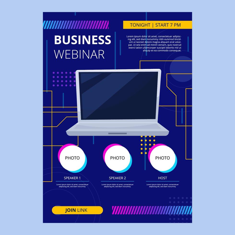 Business Webinar Poster vector