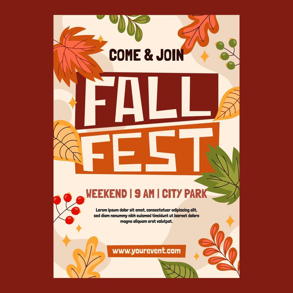 Fallen Leaves Festival Poster vector
