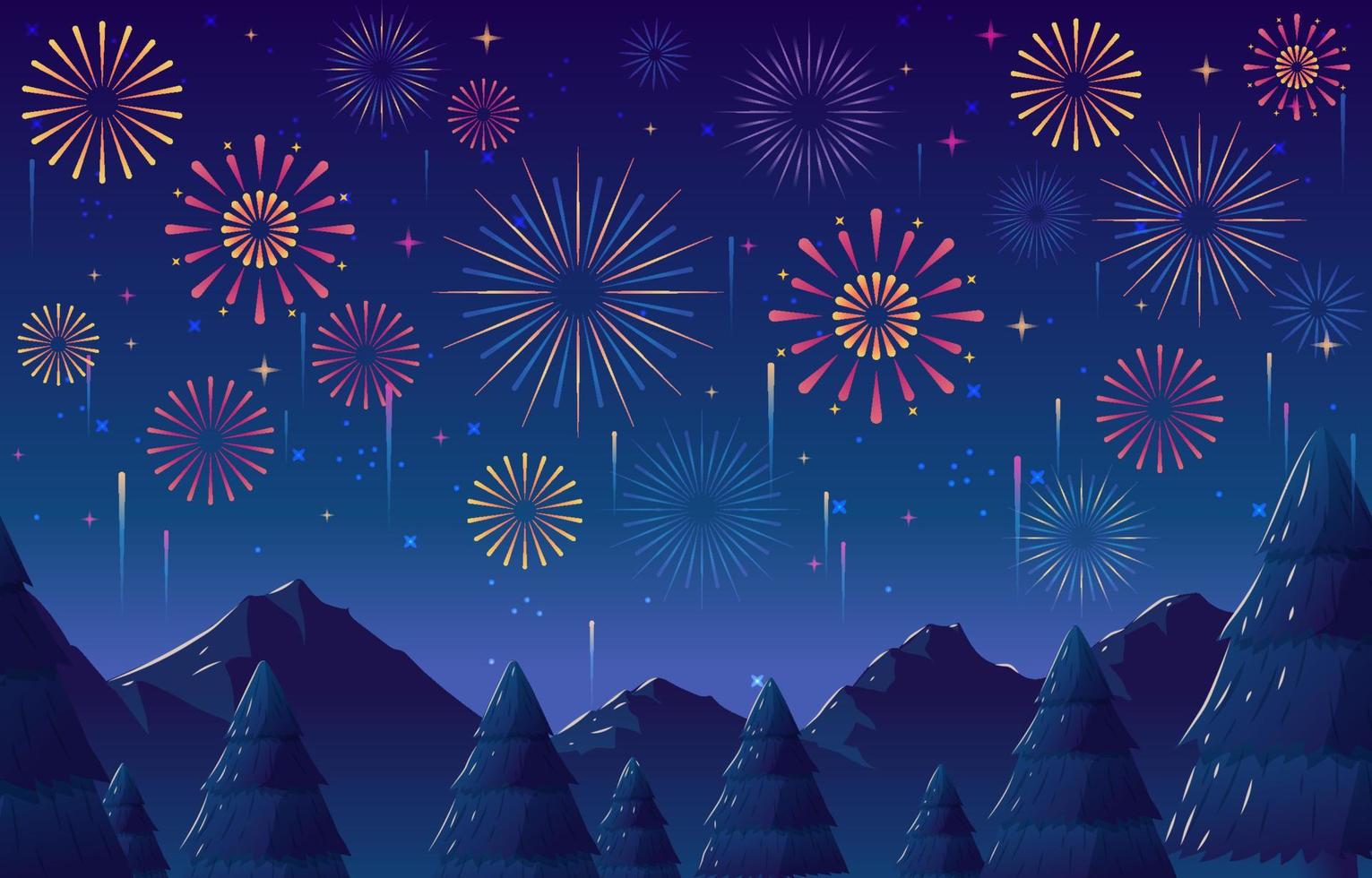 Firework Night Background vector