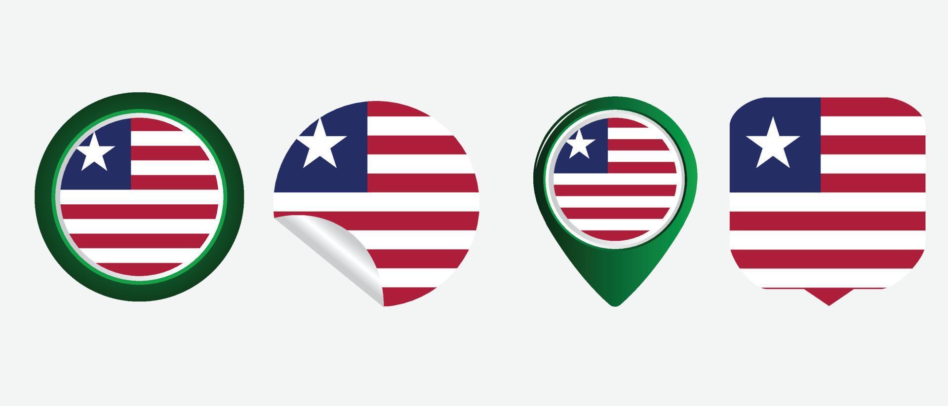 icono de la bandera de liberia. conjunto de iconos web. colección de iconos plana. ilustración vectorial sencilla. vector