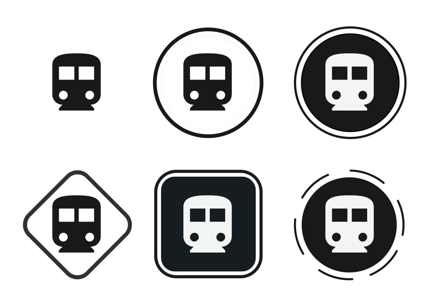 subway icon set. Collection of high quality black outline logo for web site design and mobile dark mode apps. Vector illustration on a white background