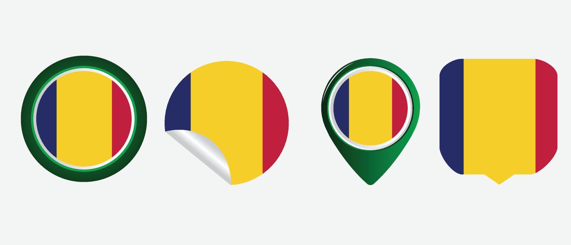 Chad flag. flat icon symbol vector illustration