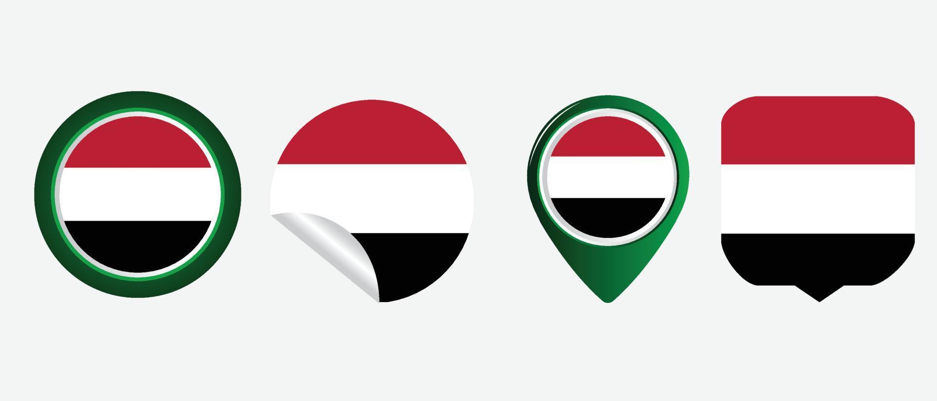 bandera de yemen ilustración de vector de símbolo de icono plano