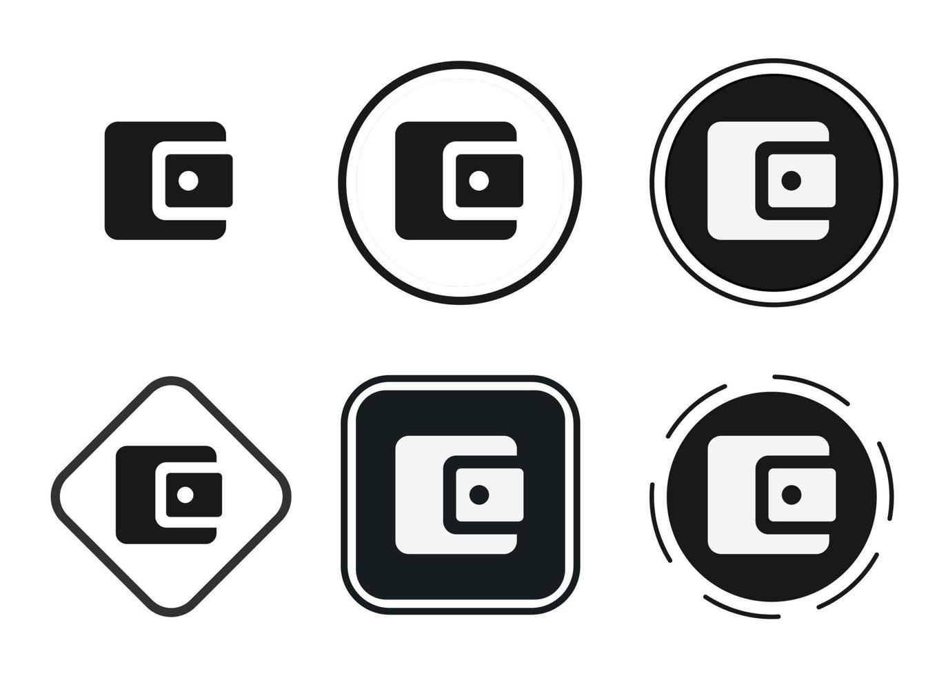 wallet icon set. Collection of high quality black outline logo for web site design and mobile dark mode apps. Vector illustration on a white background