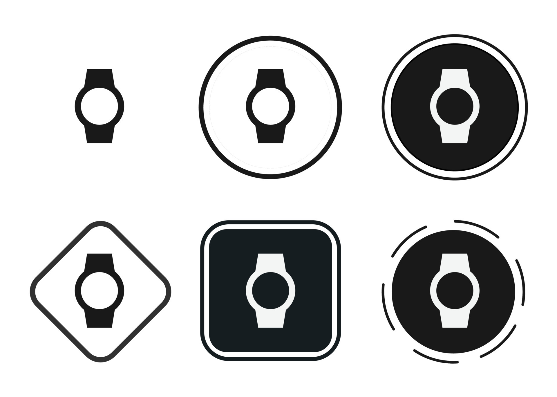 watch icon set. Collection of high quality black outline logo for web