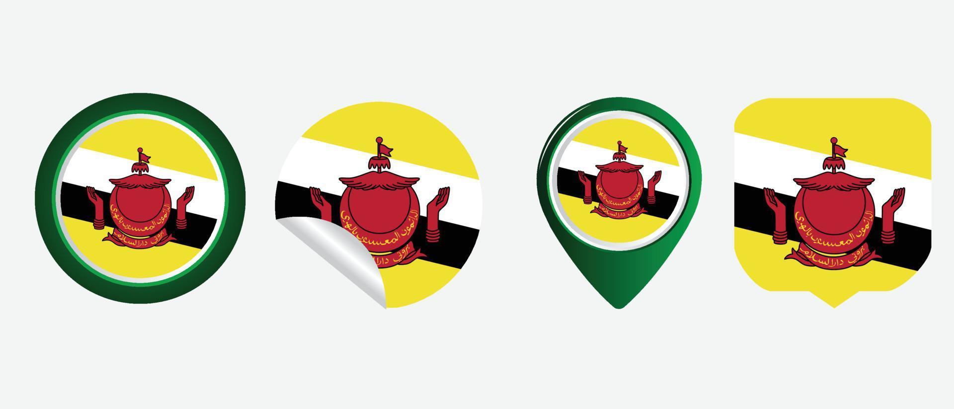 bandera de brunei ilustración de vector de símbolo de icono plano