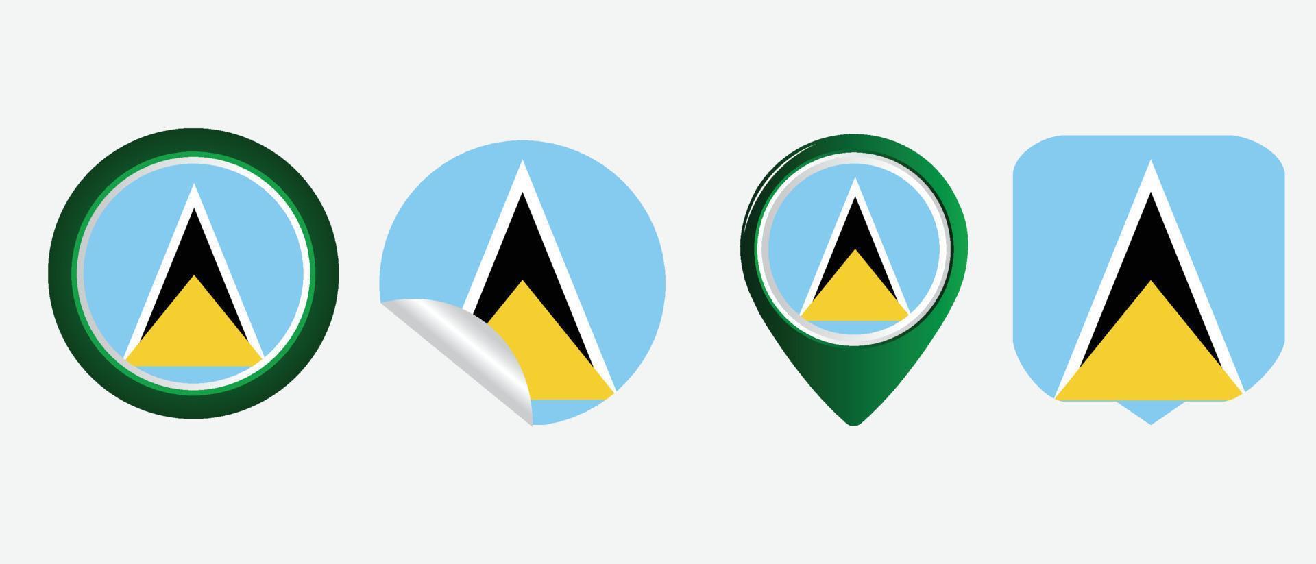 Saint Lucia flag icon . web icon set . icons collection flat. Simple vector illustration.