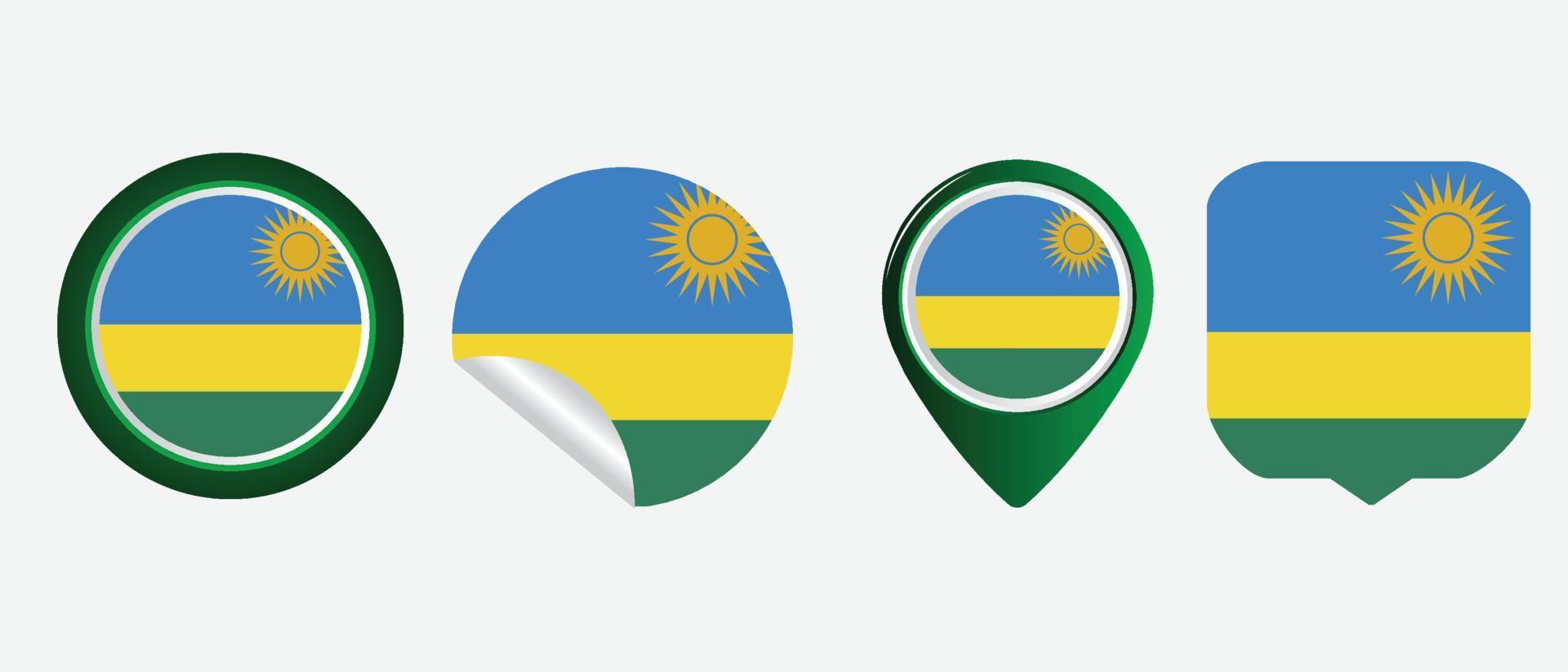 Rwanda flag icon . web icon set . icons collection flat. Simple vector illustration.