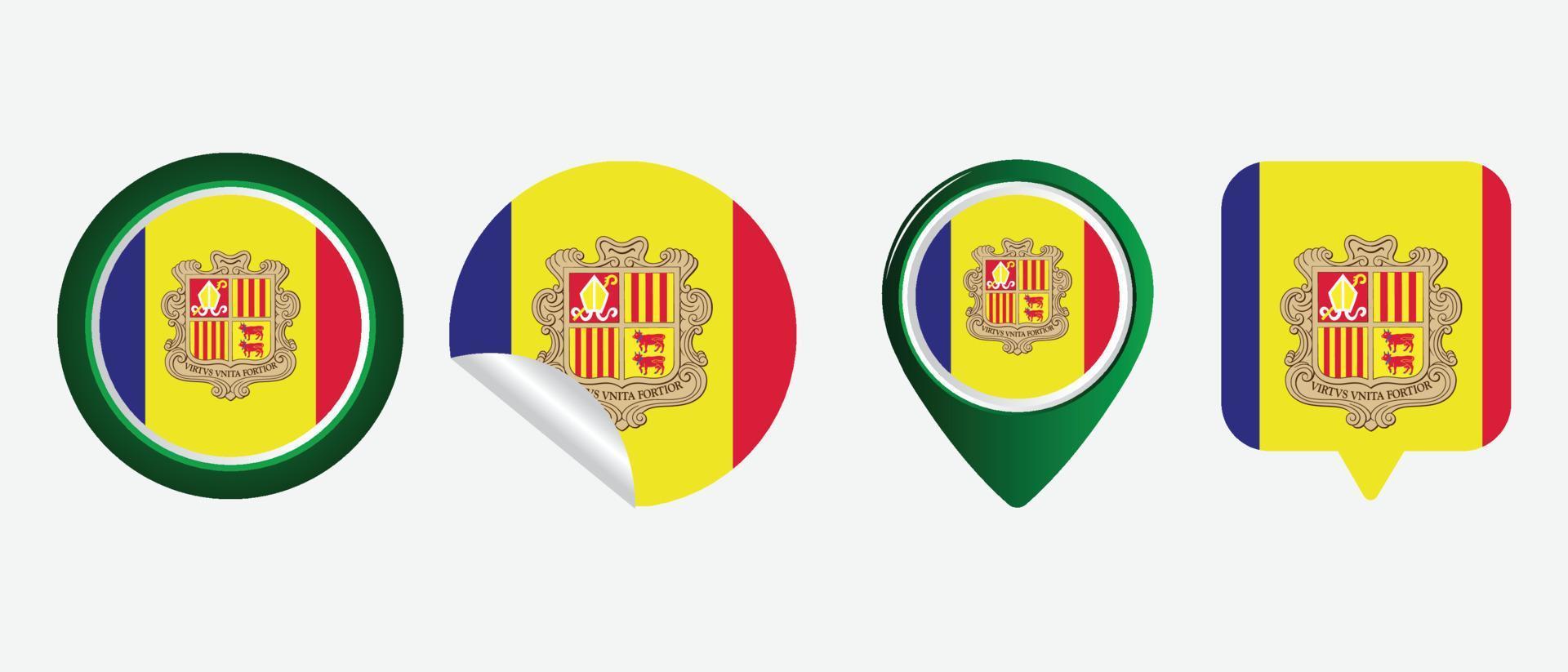 Andorra flag. flat icon symbol vector illustration