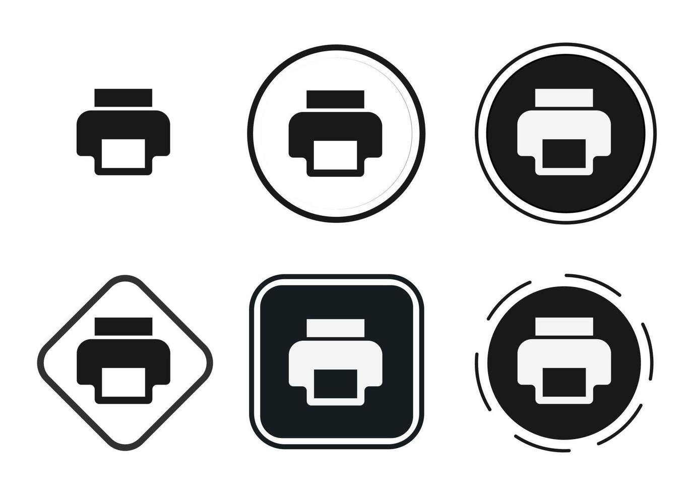 print icon set. Collection of high quality black outline logo for web site design and mobile dark mode apps. Vector illustration on a white background