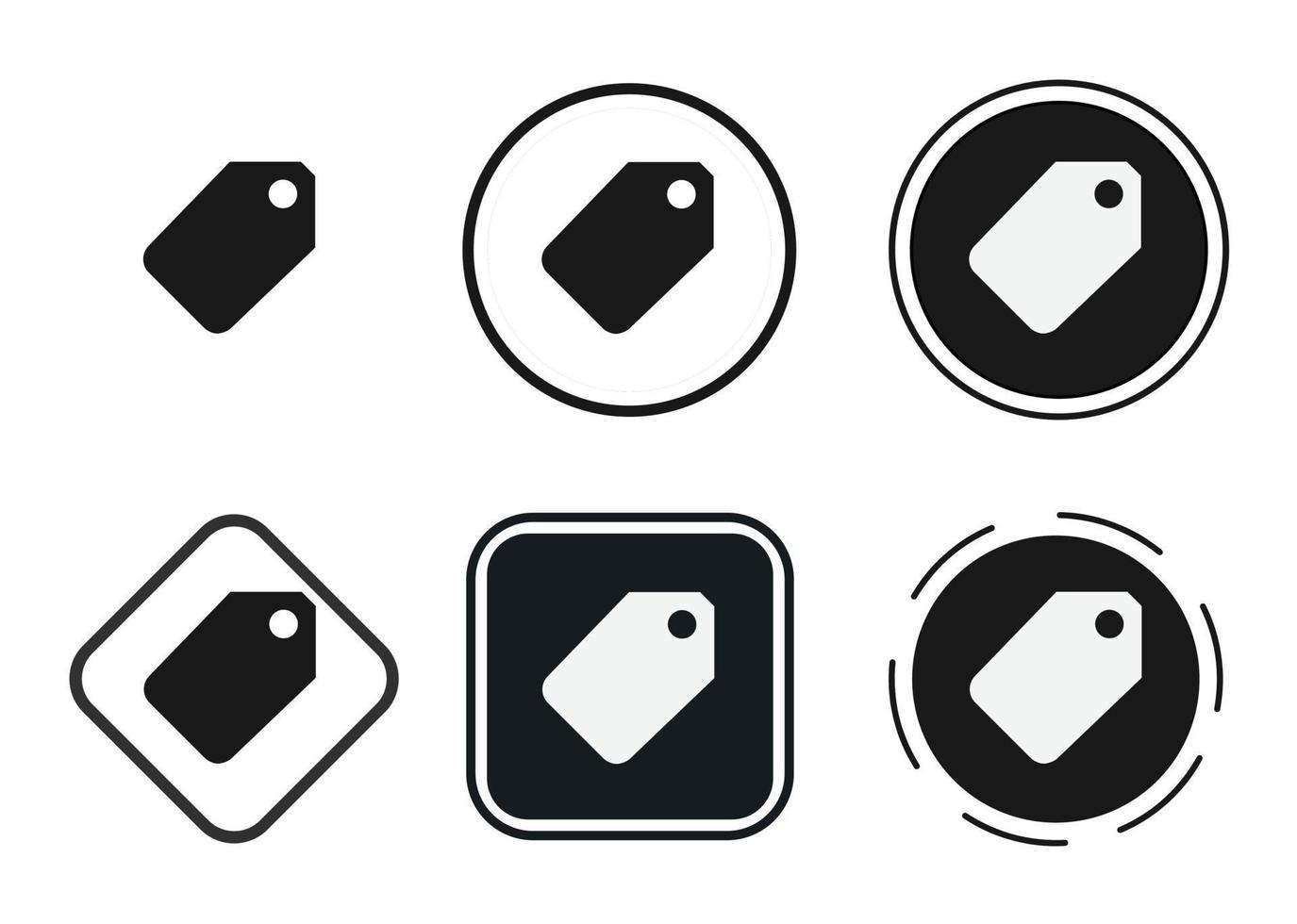 pricetag icon set. Collection of high quality black outline logo for web site design and mobile dark mode apps. Vector illustration on a white background