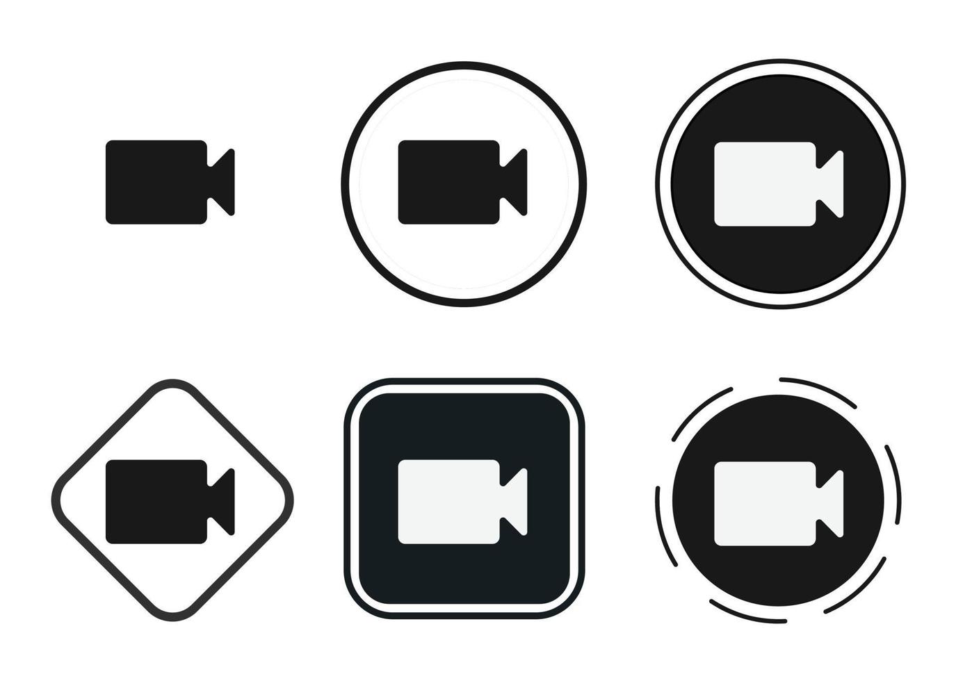 videocam icon set. Collection of high quality black outline logo for web site design and mobile dark mode apps. Vector illustration on a white background