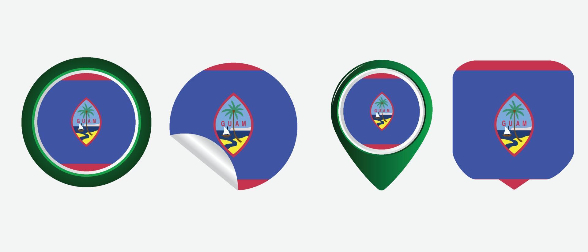 Guam flag. flat icon symbol vector illustration