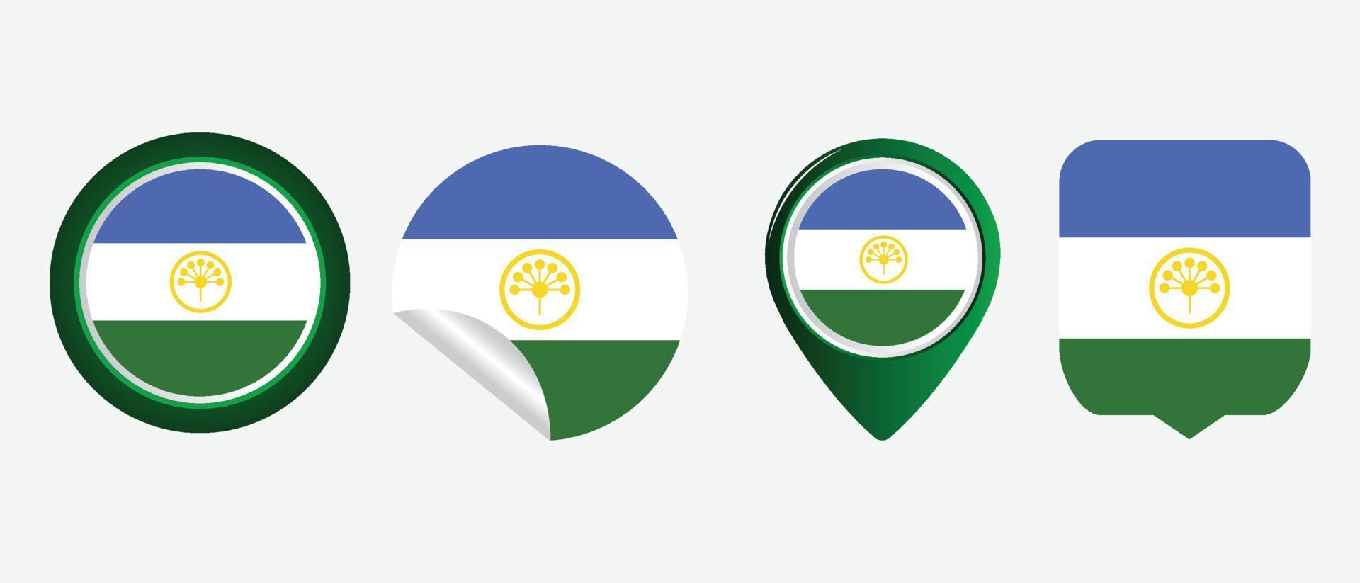 Bashkortostan flag. flat icon symbol vector illustration