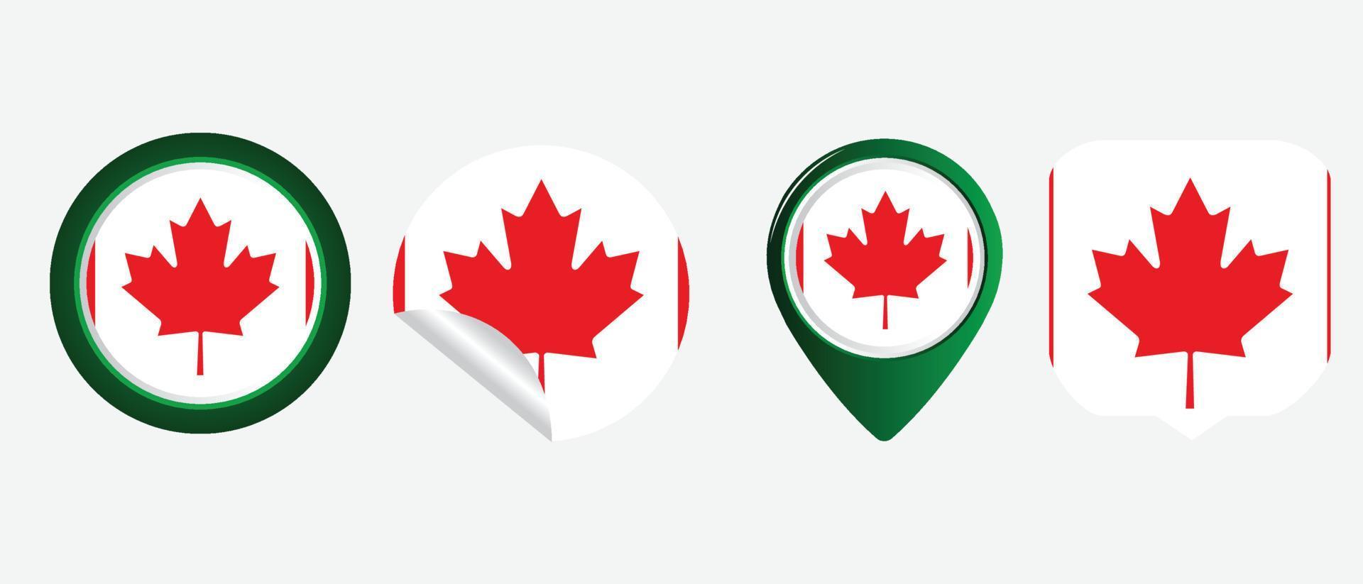 bandera de canadá ilustración de vector de símbolo de icono plano