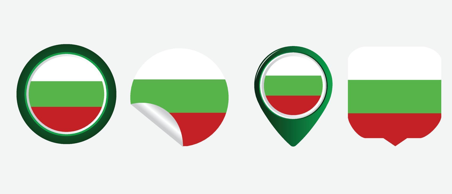 bandera de bulgaria ilustración de vector de símbolo de icono plano