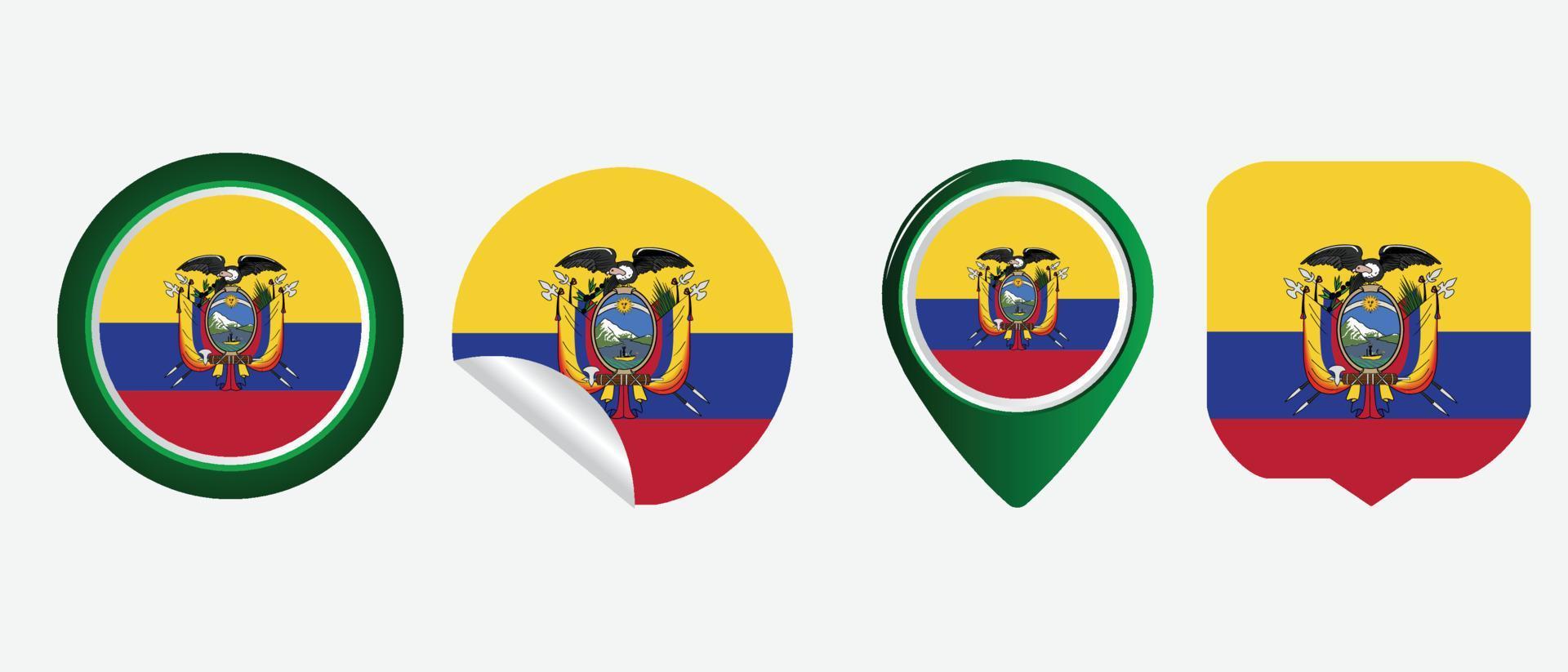 Ecuador flag. flat icon symbol vector illustration