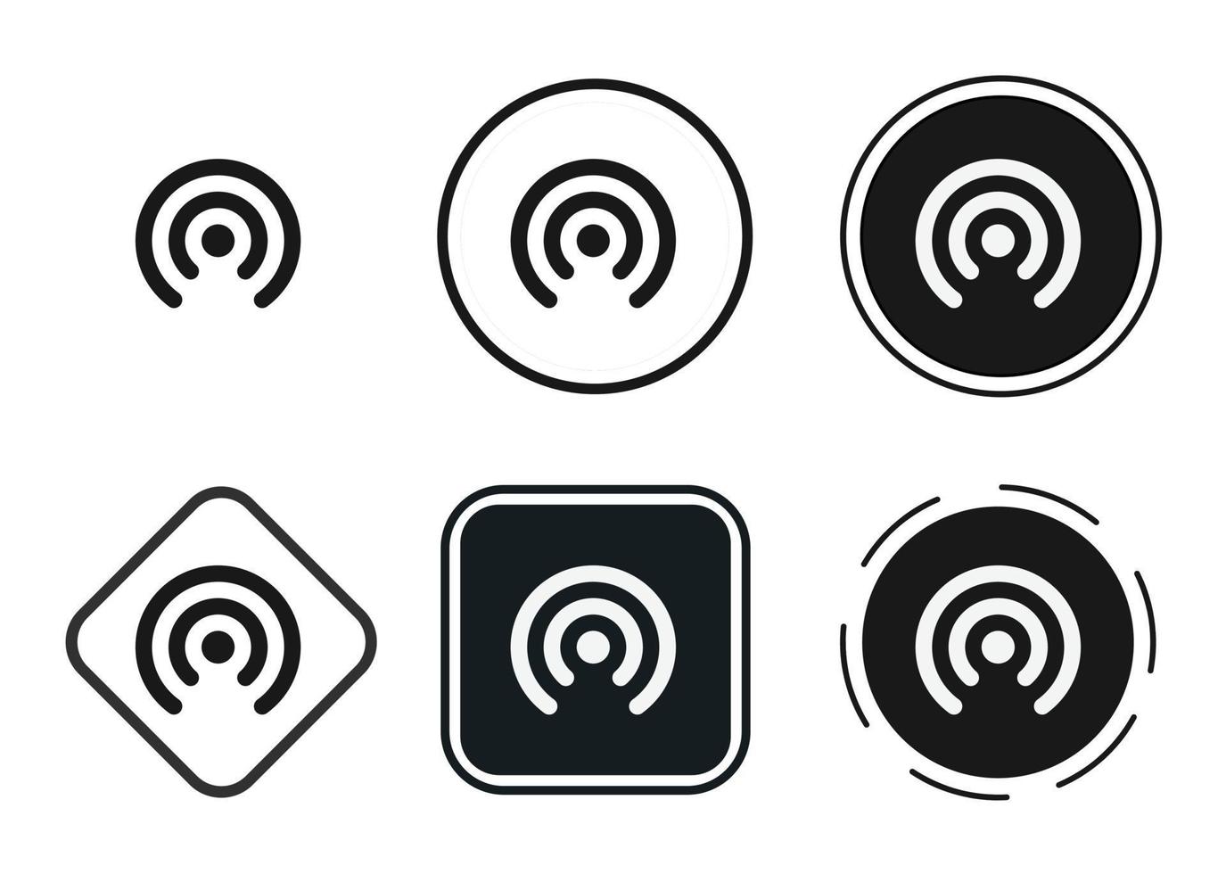 wifi icon set. Collection of high quality black outline logo for web site design and mobile dark mode apps. Vector illustration on a white background