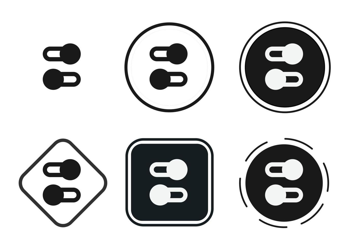 switch icon set. Collection of high quality black outline logo for web site design and mobile dark mode apps. Vector illustration on a white background