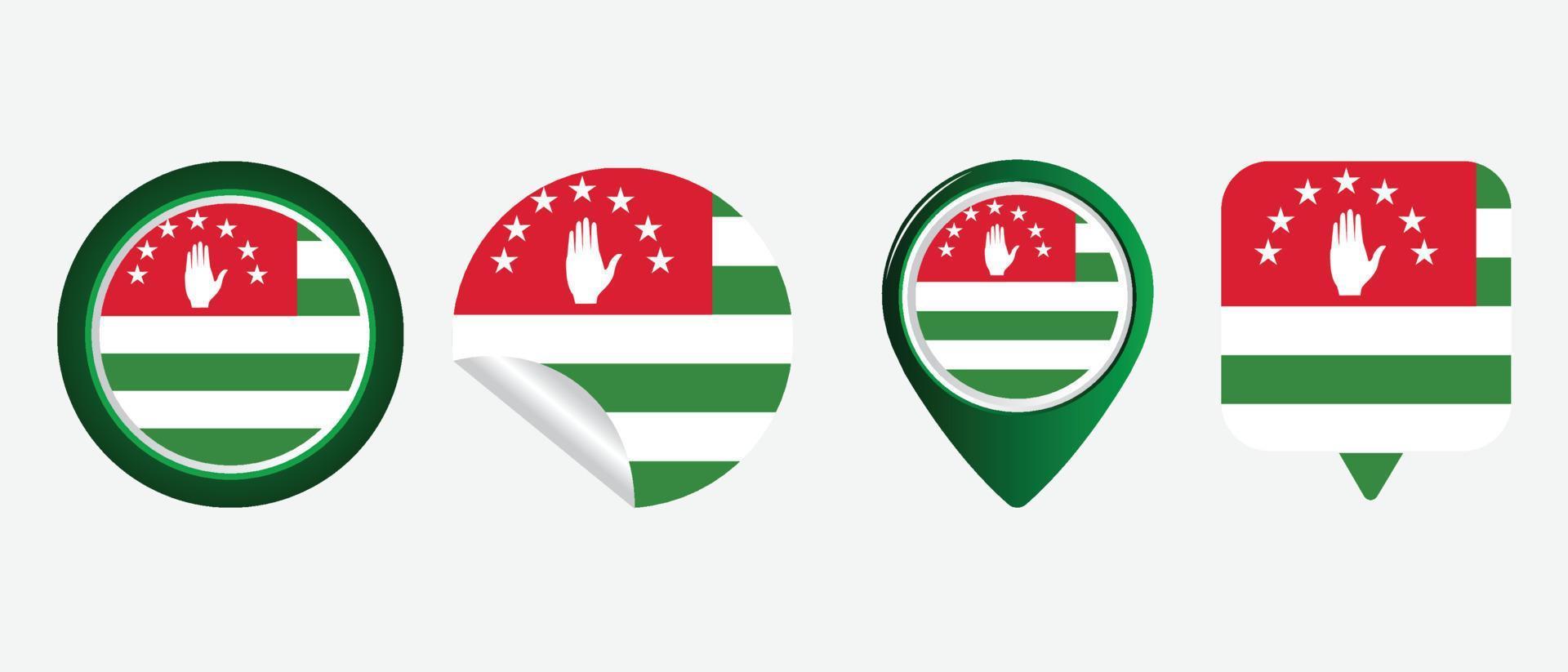 Abkhazia flag. flat icon symbol vector illustration