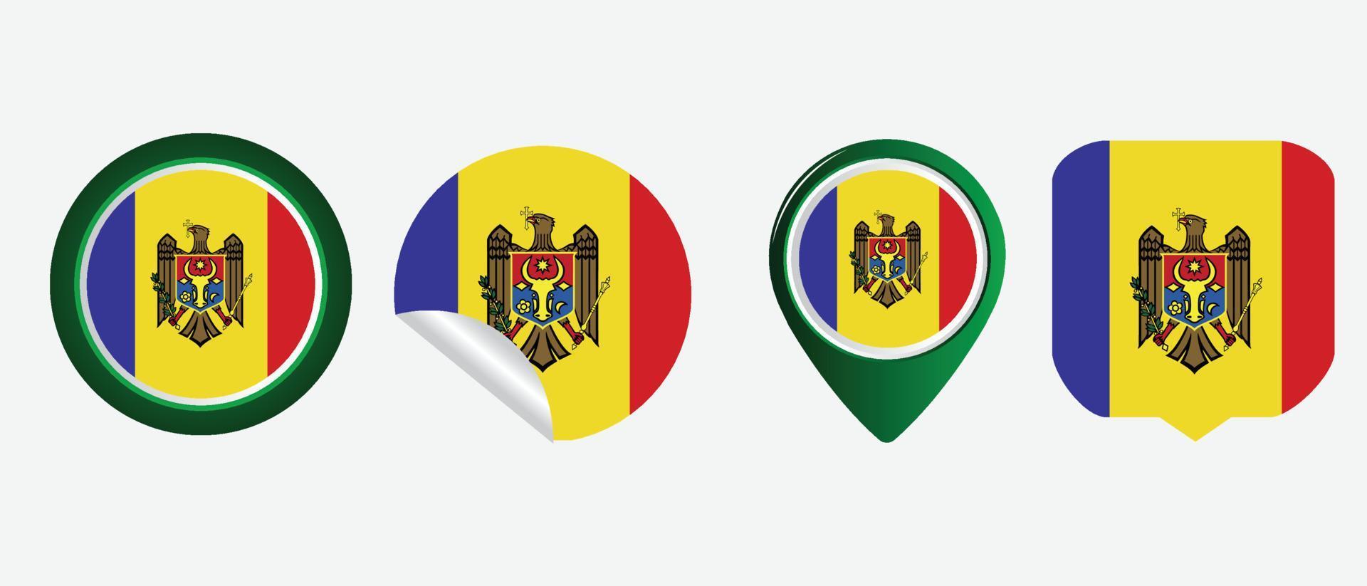 Moldova flag icon . web icon set . icons collection flat. Simple vector illustration.
