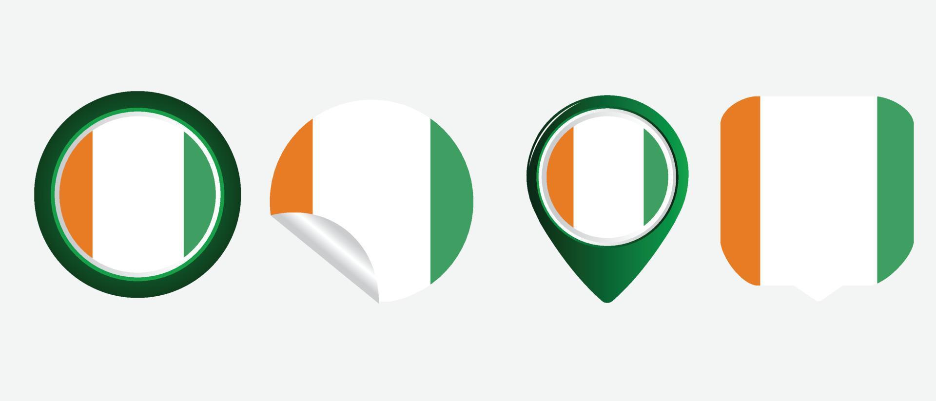 Cote divoire flag. flat icon symbol vector illustration