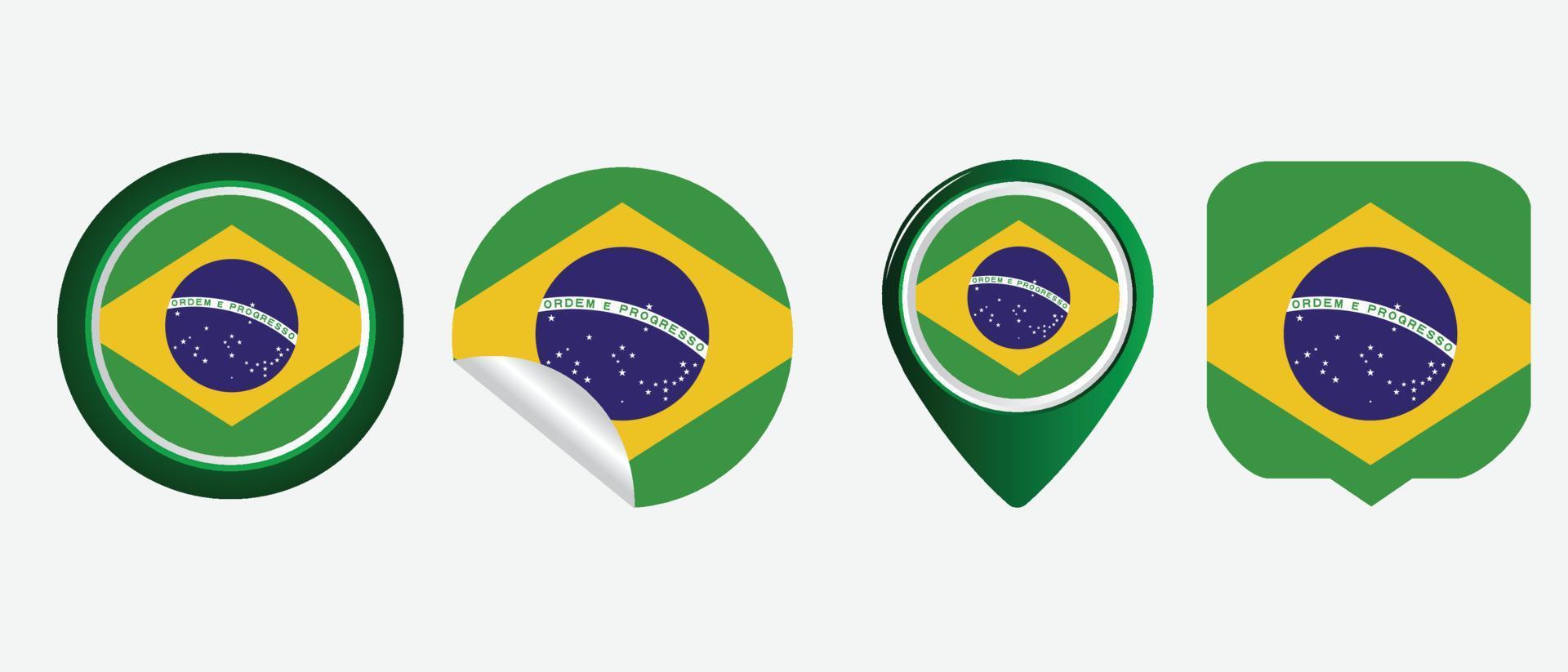 Brazil flag. flat icon symbol vector illustration