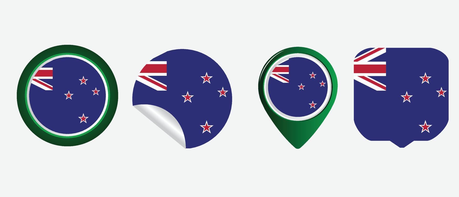 New Zealand flag icon . web icon set . icons collection flat. Simple vector illustration.