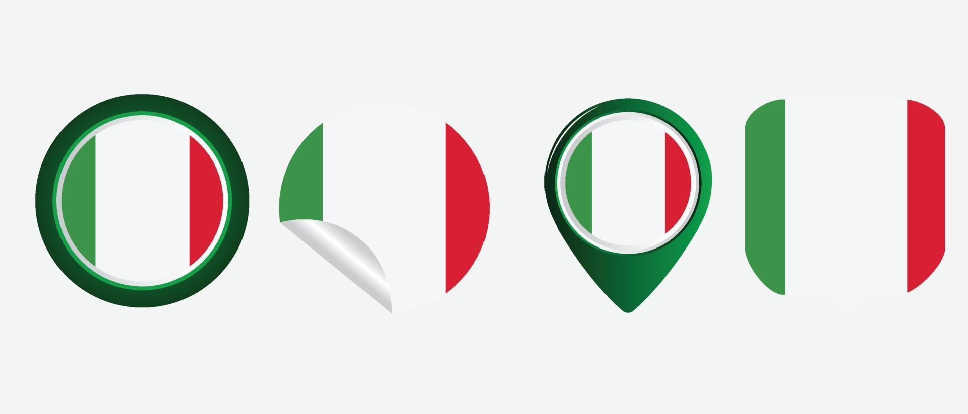 bandera de italia ilustración de vector de símbolo de icono plano