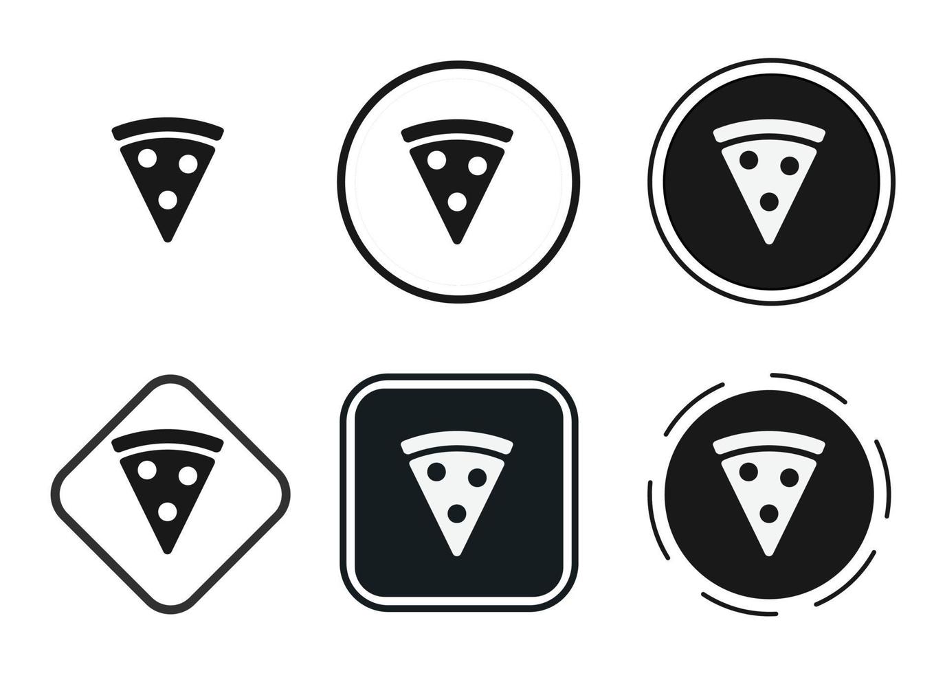 pizza icon set. Collection of high quality black outline logo for web site design and mobile dark mode apps. Vector illustration on a white background