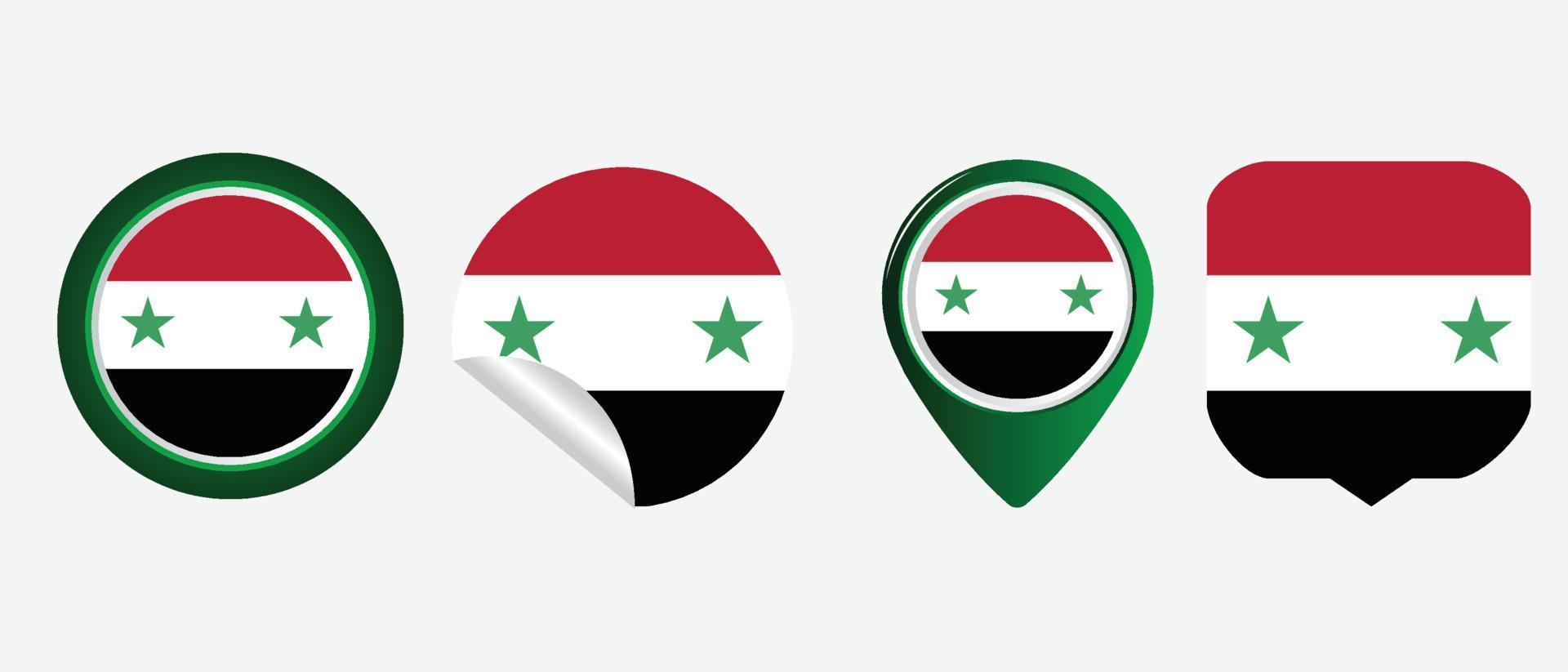 bandera de Siria. ilustración de vector de símbolo de icono plano