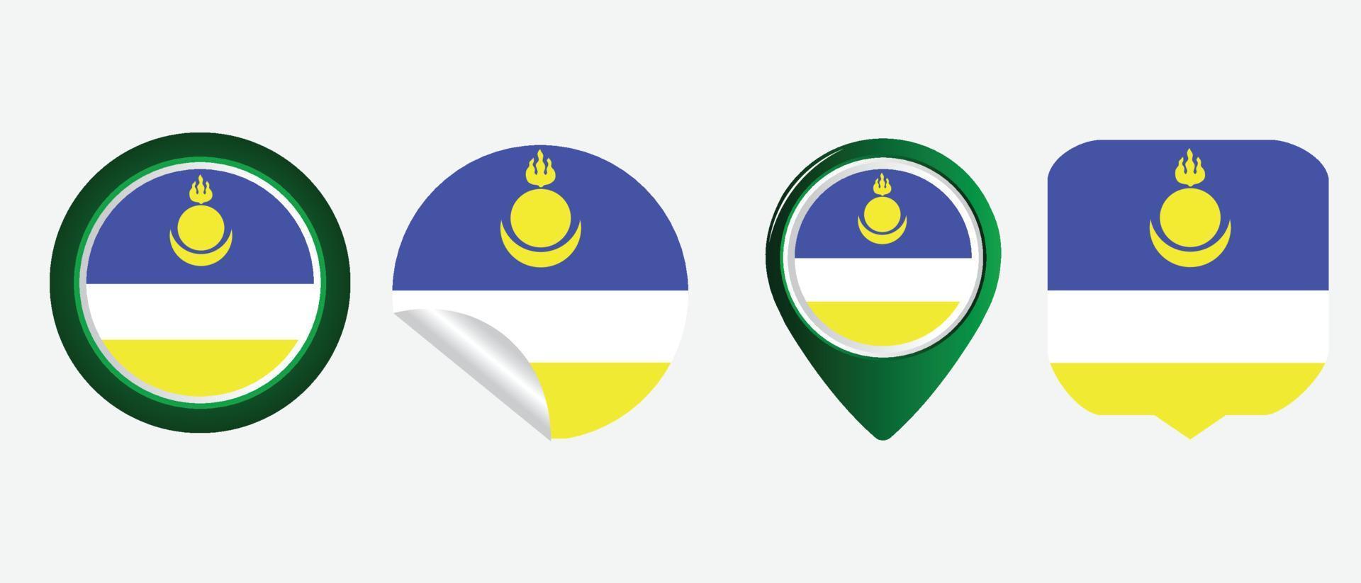 Buryatia flag. flat icon symbol vector illustration