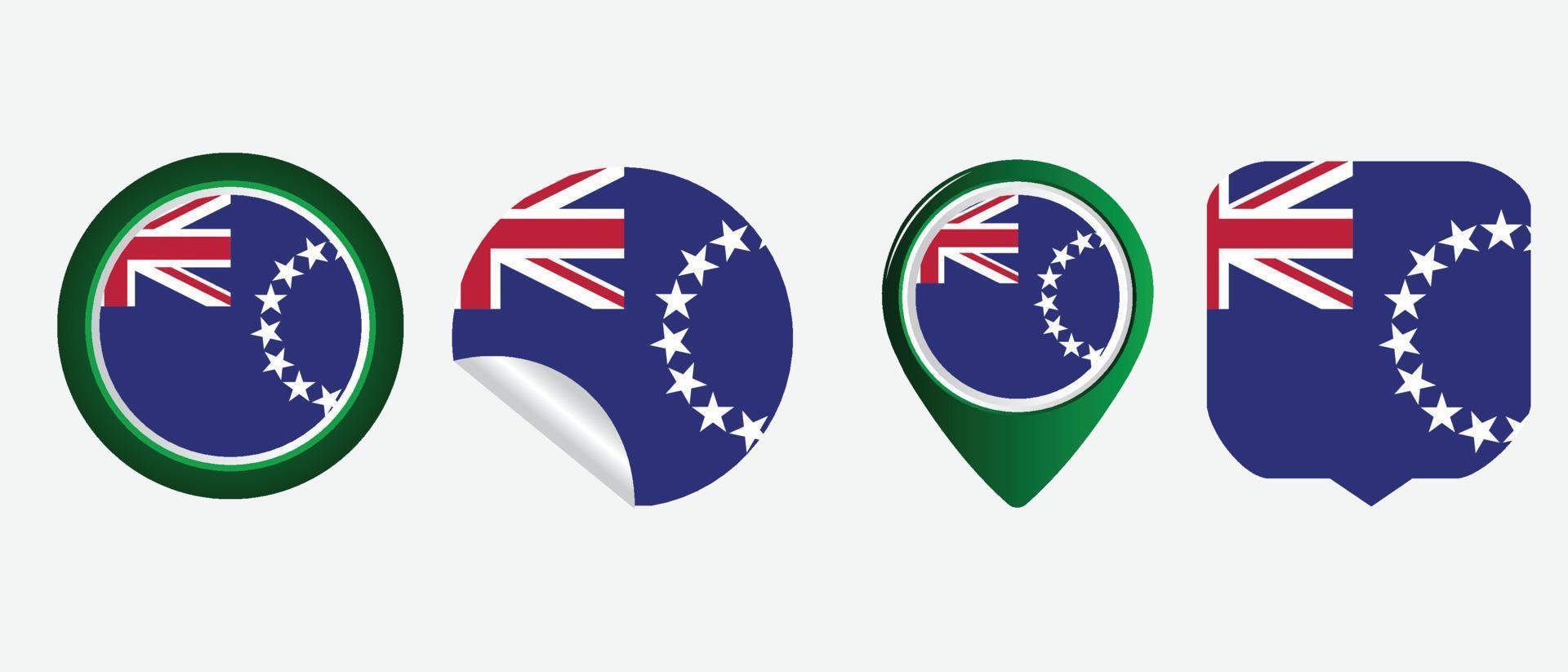 Cook Islands flag. flat icon symbol vector illustration