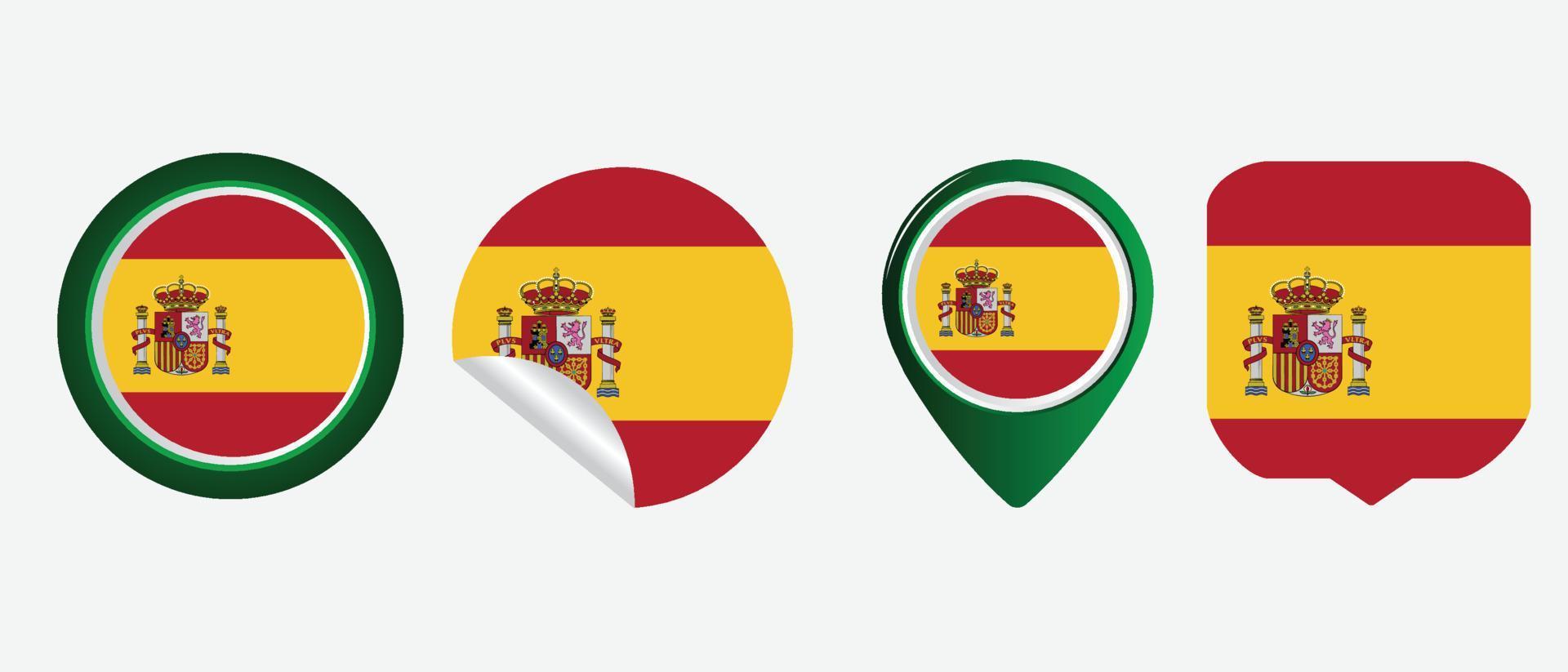 bandera de españa ilustración de vector de símbolo de icono plano