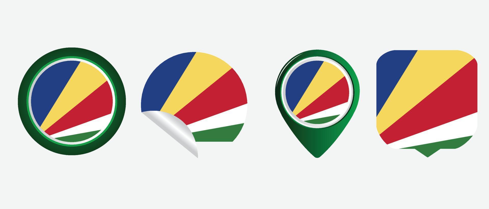 bandera de seychelles ilustración de vector de símbolo de icono plano