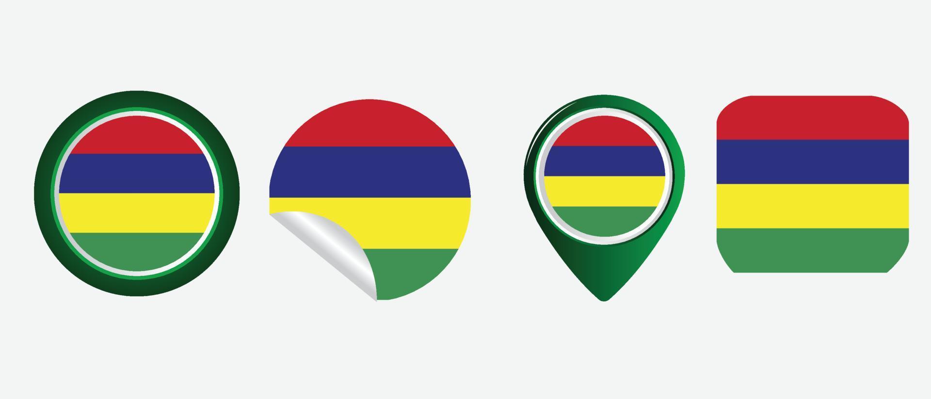 Mauritius flag icon . web icon set . icons collection flat. Simple vector illustration.