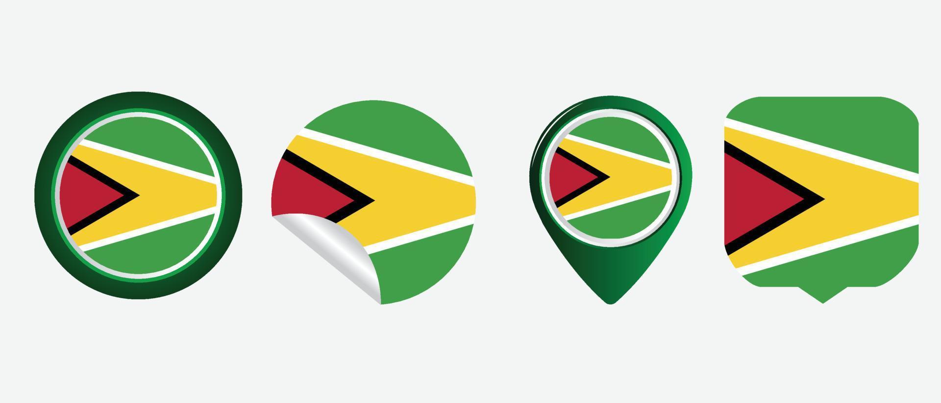 Guyana flag. flat icon symbol vector illustration