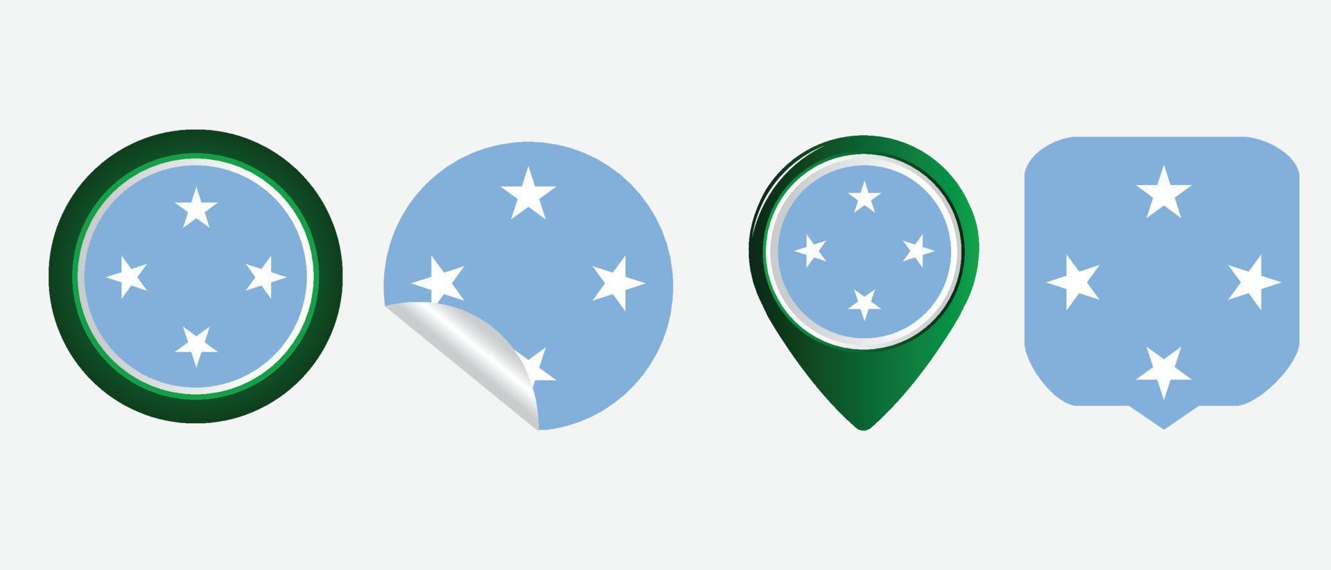 Micronesia flag icon . web icon set . icons collection flat. Simple vector illustration.