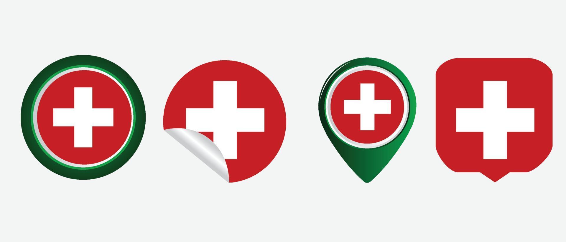 Switzerland flag. flat icon symbol vector illustration