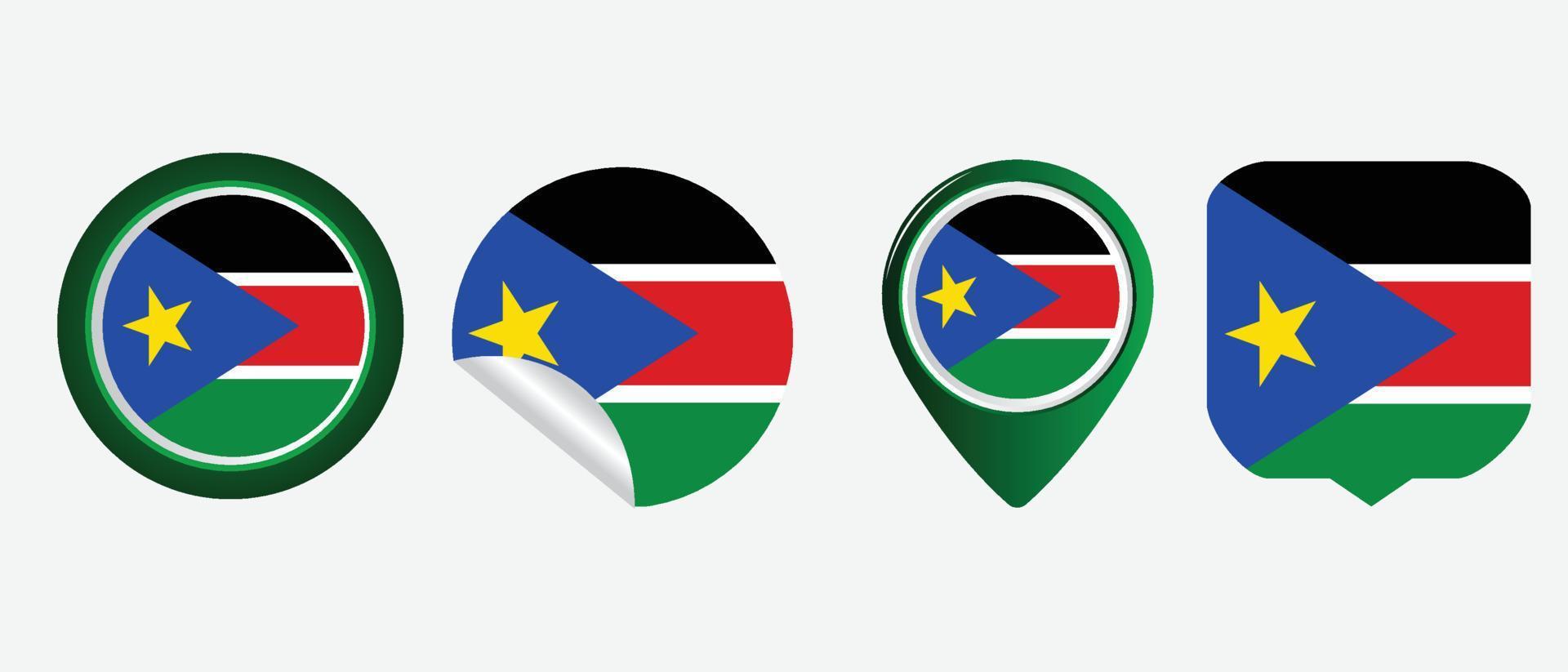 south sudan flag. flat icon symbol vector illustration