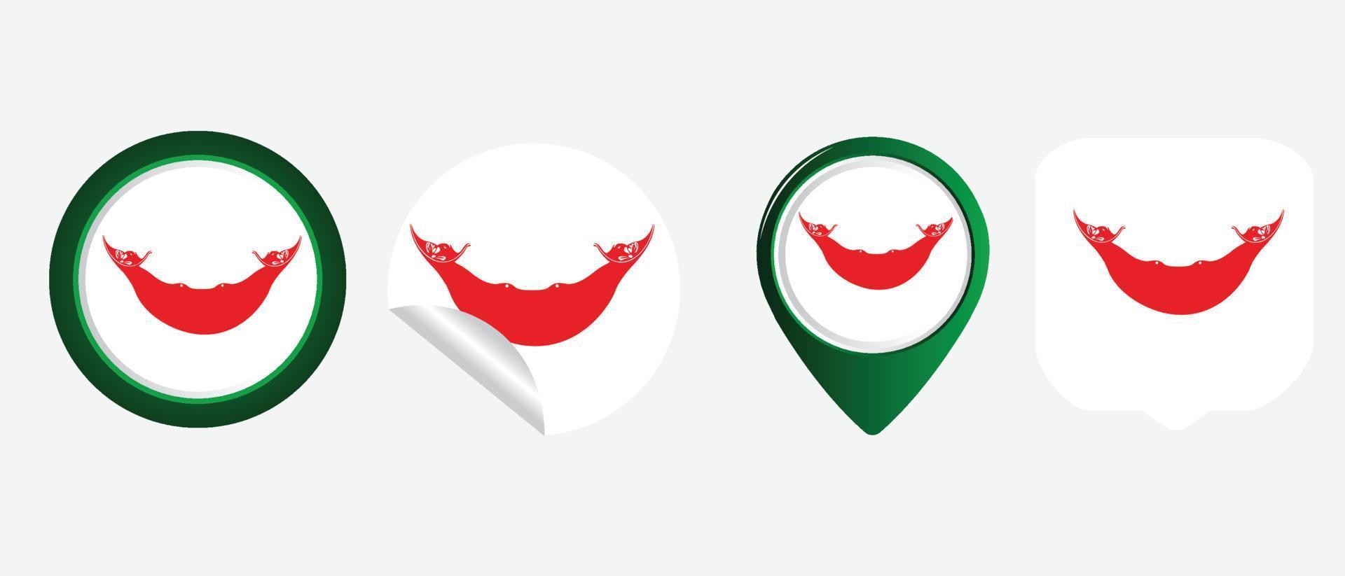 icono de la bandera de rapa nui de la isla de pascua. conjunto de iconos web. colección de iconos plana. ilustración vectorial sencilla. vector