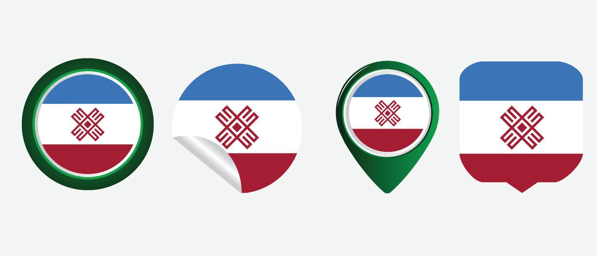 Mari El flag icon . web icon set . icons collection flat. Simple vector illustration.