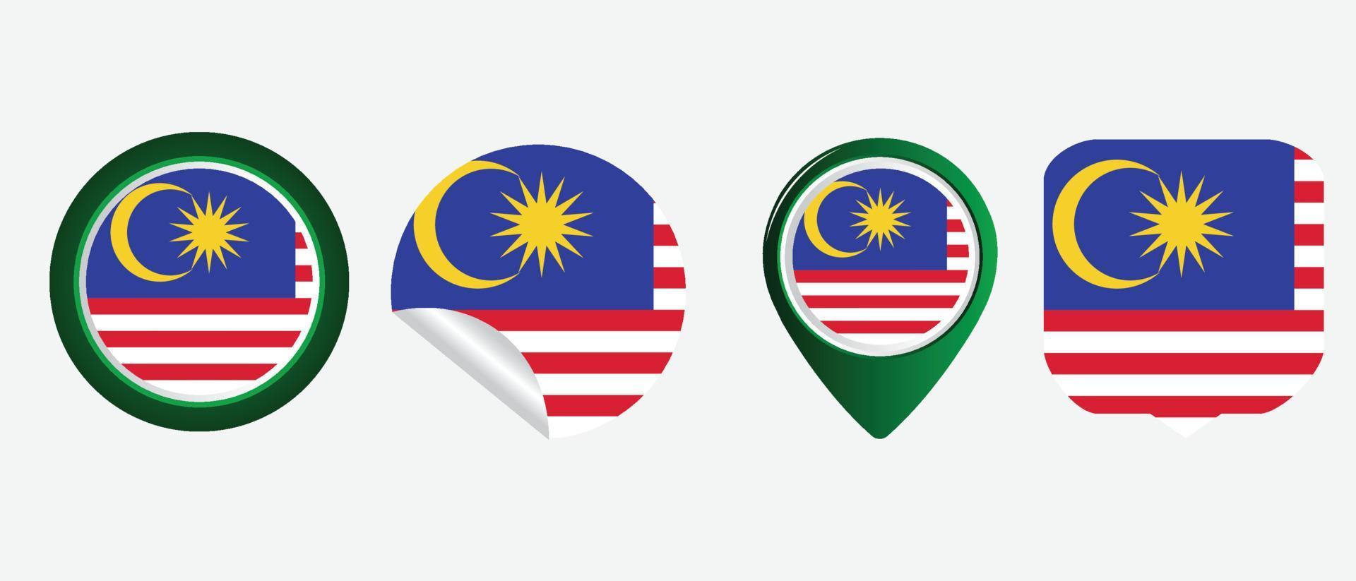 Malaysia flag icon . web icon set . icons collection flat. Simple vector illustration.