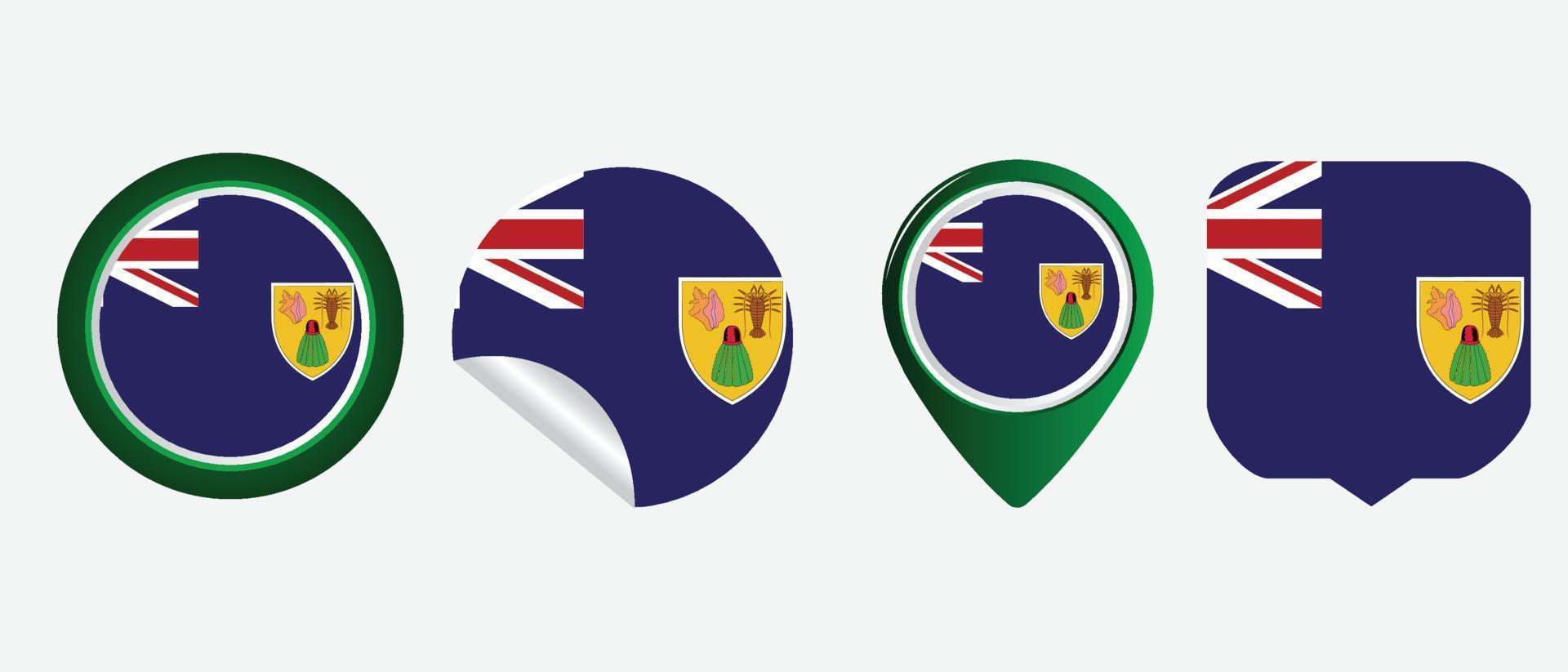 turks and caicos islands flag. flat icon symbol vector illustration
