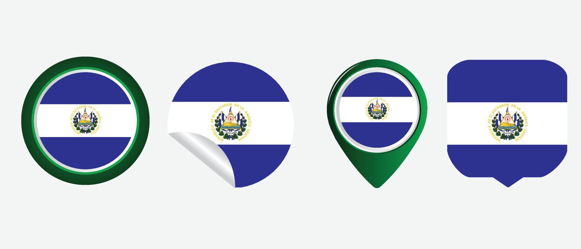 bandera salvadoreña. ilustración de vector de símbolo de icono plano