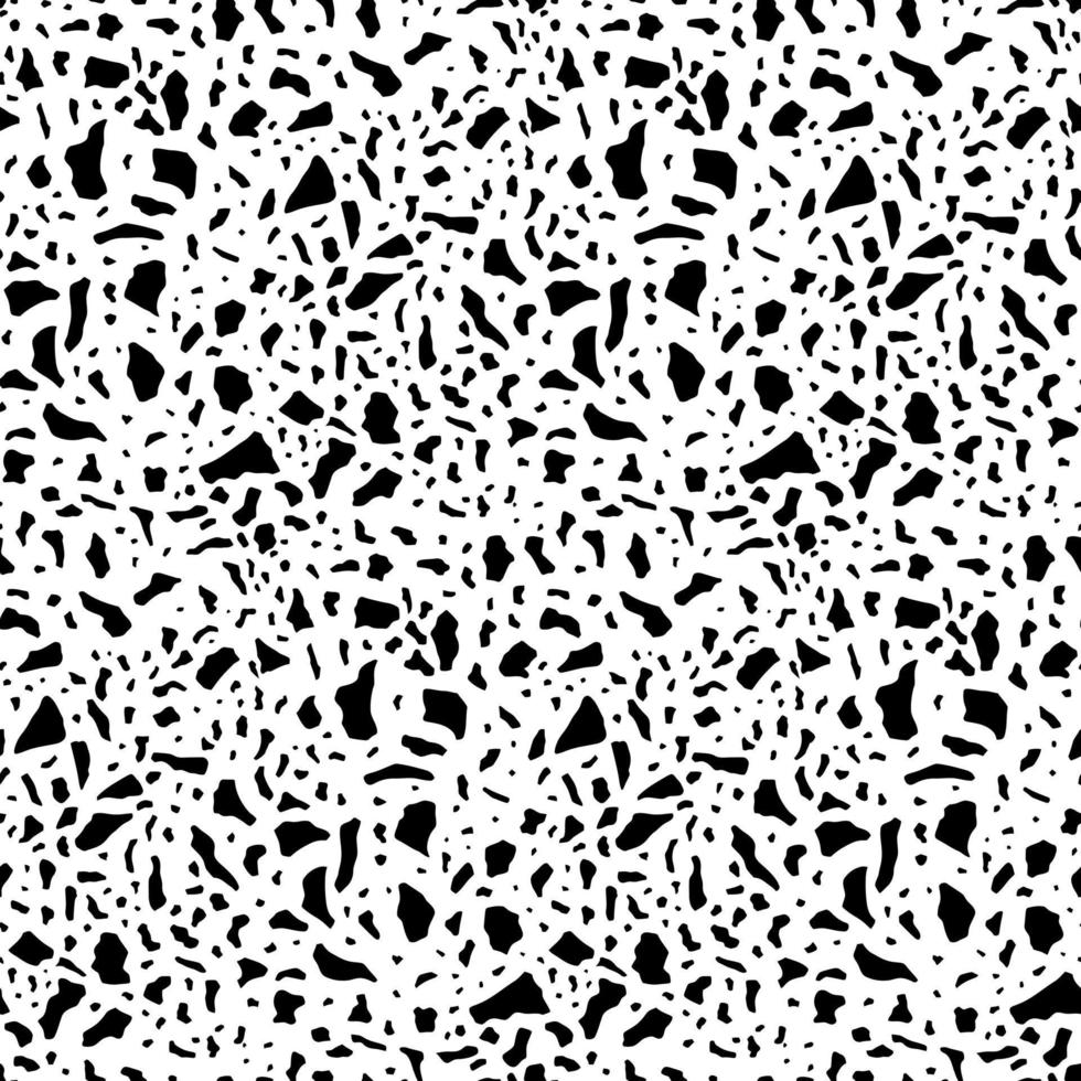Black and White Terrazzo Vector Seamless Pattern