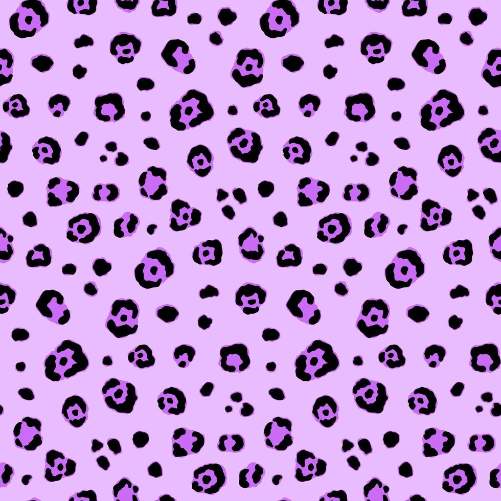 Purple Leopard Animal Motif Vector Seamless Pattern