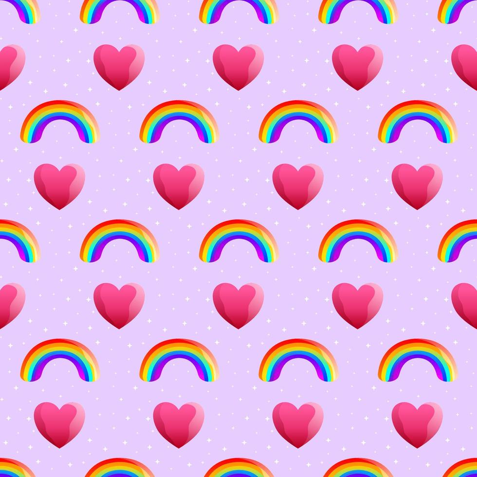 Love Rainbow Vector Seamless Pattern