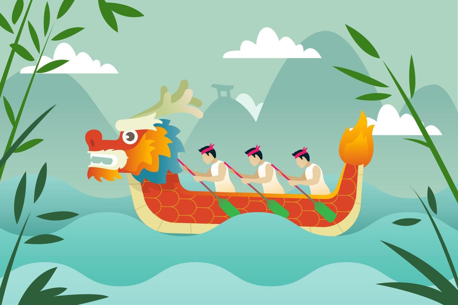 Dragon Boat Background vector